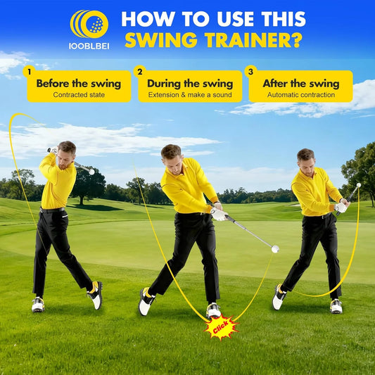 Retractable Golf Swing Trainer with Arm Band