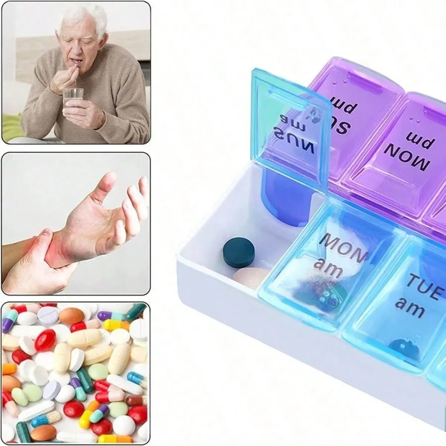 14-Grid Color Pill Box