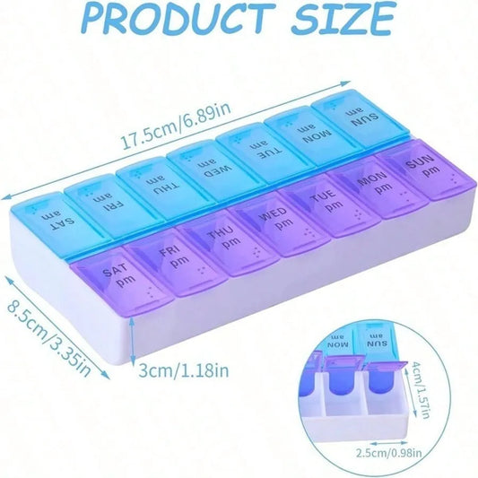 14-Grid Color Pill Box