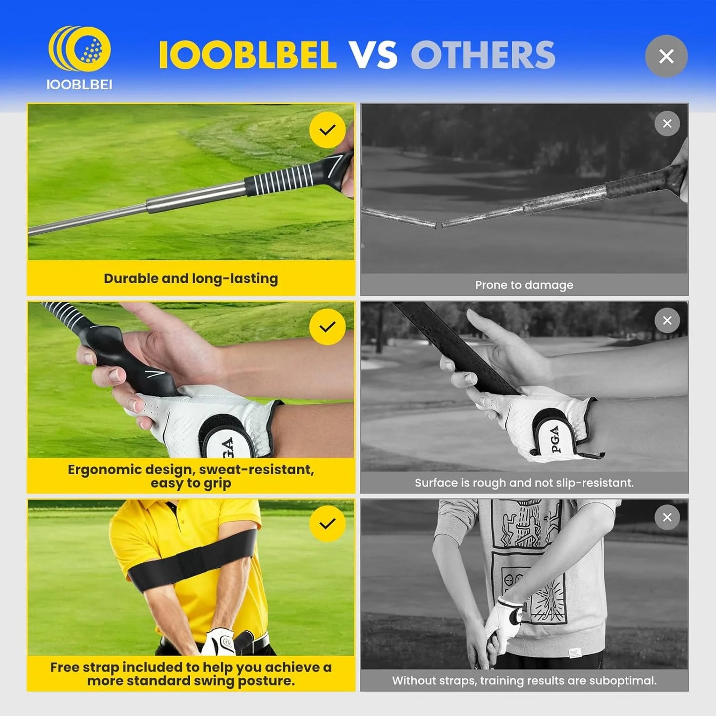 Retractable Golf Swing Trainer with Arm Band