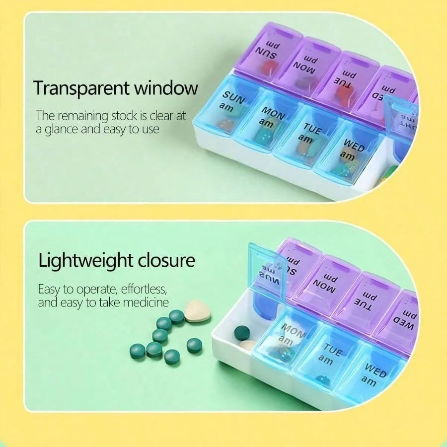 14-Grid Color Pill Box