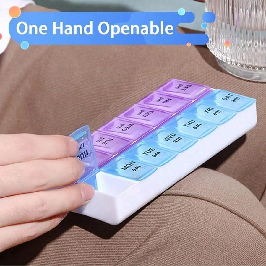 14-Grid Color Pill Box