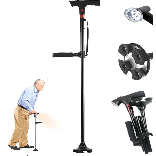 Folding cane with LED light