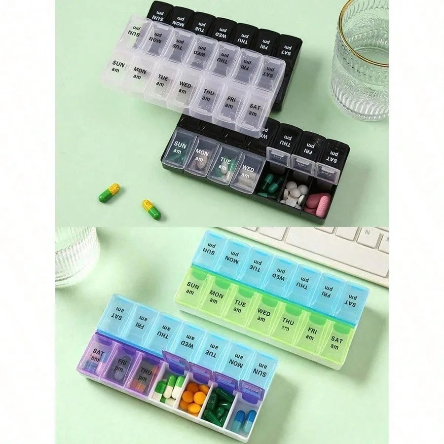 14-Grid Color Pill Box