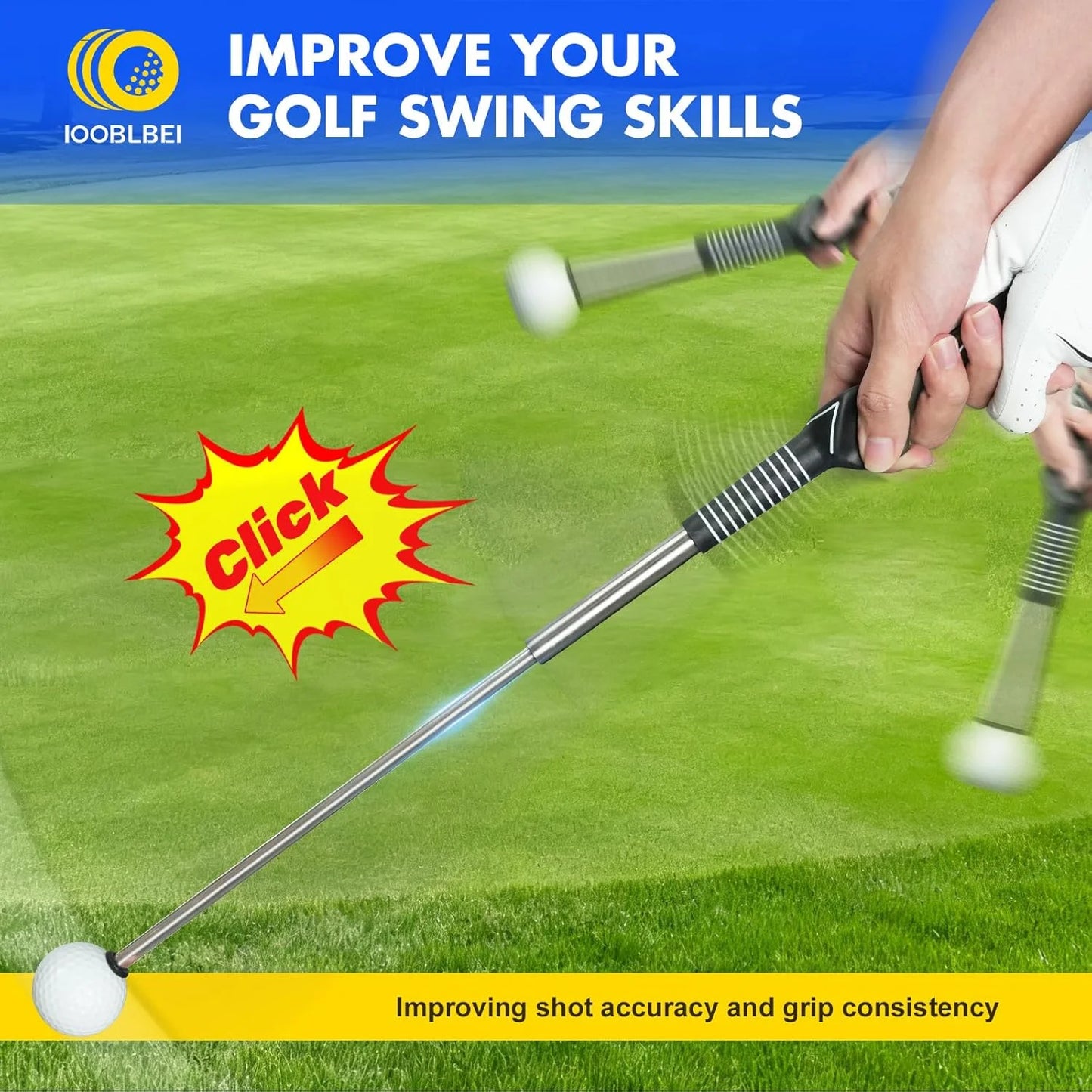 Retractable Golf Swing Trainer with Arm Band
